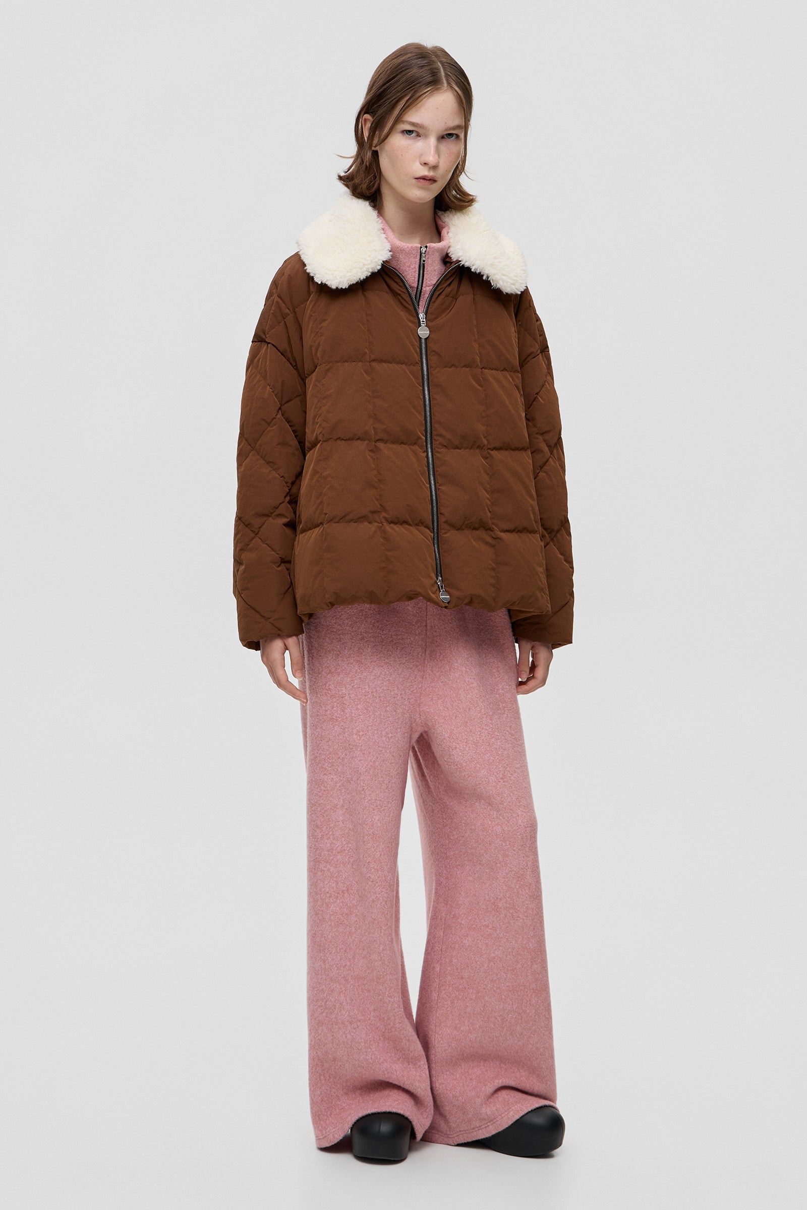 SHEARLING ARCO JACKET SCOOTER BROWN