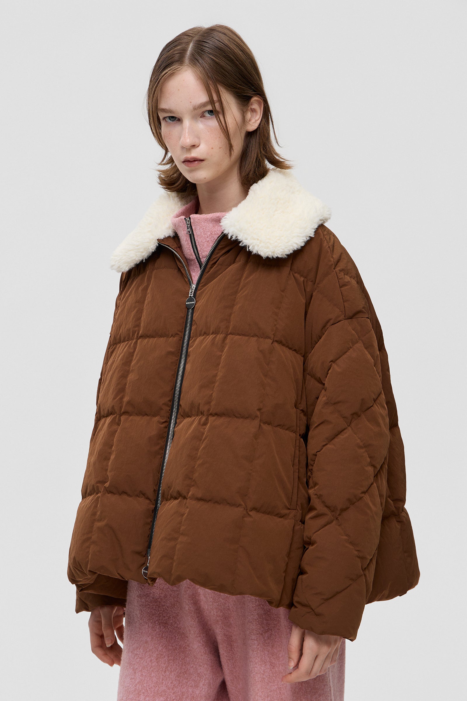 SHEARLING ARCO JACKET SCOOTER BROWN
