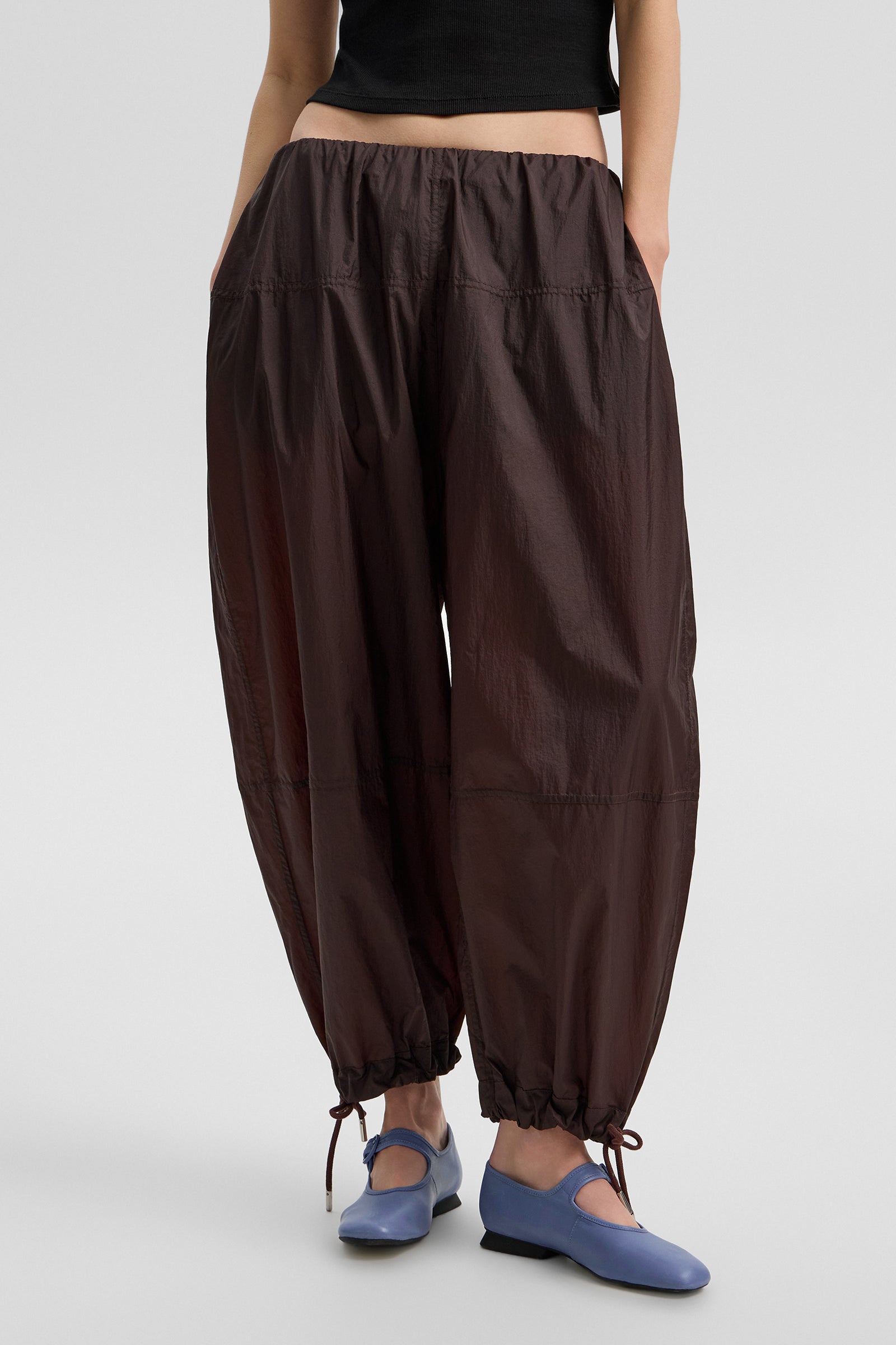 Light Balloon Pants Micro Brown