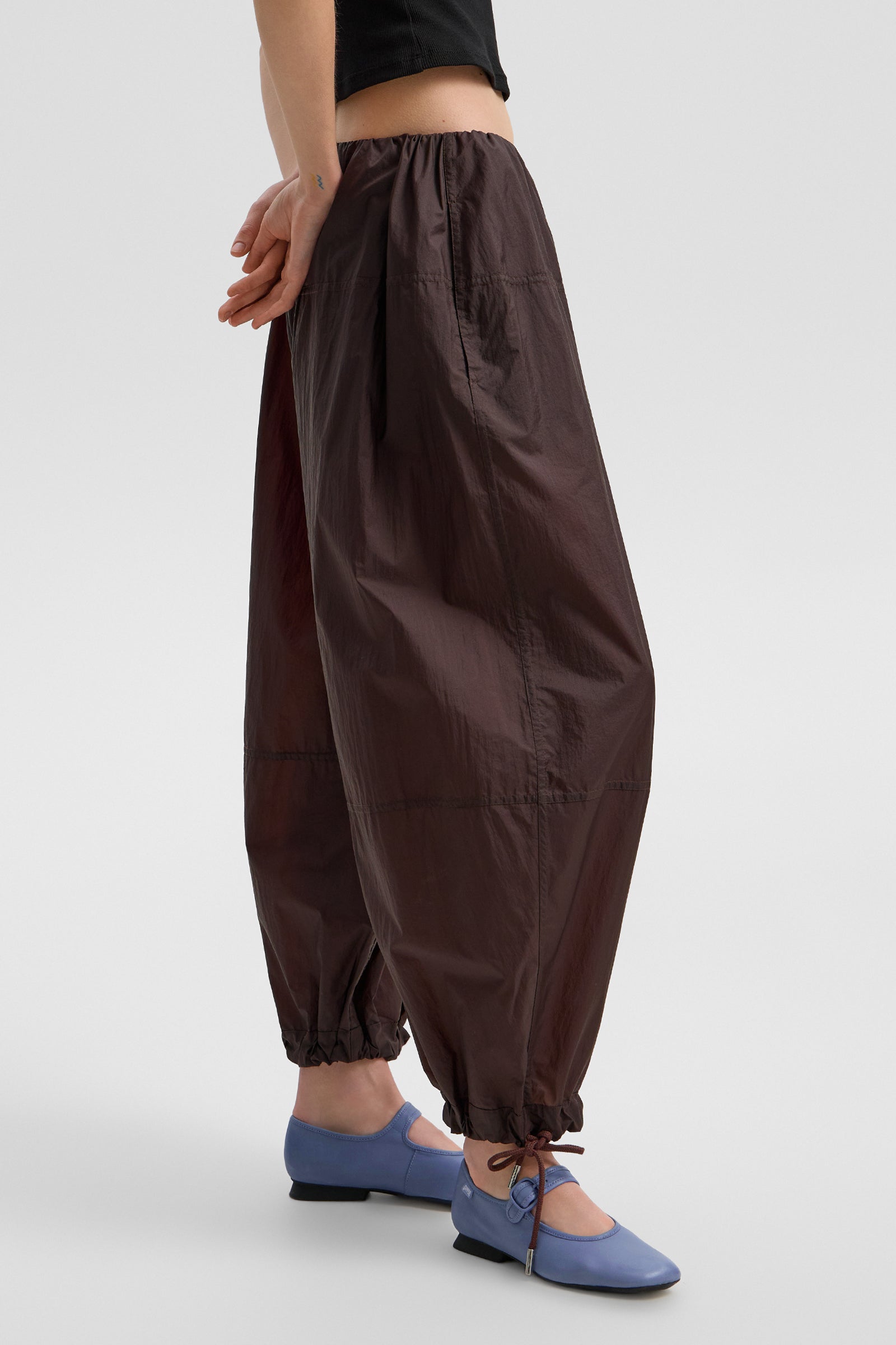 Light Balloon Pants Micro Brown